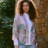 Crane Plaster Pink Kimono