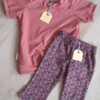 Flared legging- flared broekje - retroprint - bruin- retro vibes