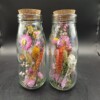 Fleurige droogbloemetjes in een set van 2 flesjes