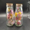 Fleurige droogbloemetjes in een set van 2 flesjes