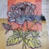 Floral card. Retro 10. Silhouet van bloemen op oud papier