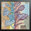 Floral card. Retro 2. Silhouet van bloemen op oud papier