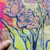 Floral card. Retro 5. Silhouet van bloemen op oud papier