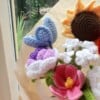 Gehaakt bloemenboeket – “Zonnige hart”