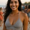 Gehaakt topje 'Boho top grijs'