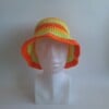 Gehaakte bucket hat 'Groen, oranje en geel'