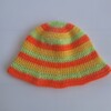 Gehaakte bucket hat 'Groen, oranje en geel'