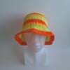 Gehaakte bucket hat 'Groen, oranje en geel'