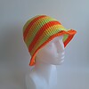 Gehaakte bucket hat 'Groen, oranje en geel'