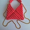 Gehaakte crossbody tas 'Koraaloranje'