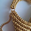 Gehaakte crossbody tas 'Metallic goud'