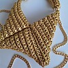 Gehaakte crossbody tas 'Metallic goud'
