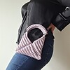 Gehaakte crossbody tas 'Metallic lila'