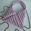 Gehaakte crossbody tas 'Metallic lila'