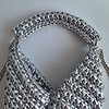 Gehaakte crossbody tas 'Metallic zilver'