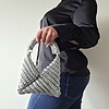 Gehaakte crossbody tas 'Metallic zilver'
