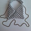 Gehaakte crossbody tas 'Metallic zilver'