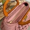 Handgemaakte Bubbel tas met houte handvat