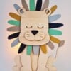 Handgemaakte Houten Wandlamp Leeuw