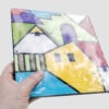 Home and Town - acrylverf op een houten paneel met een epoxylaag