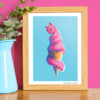 Ice cream kitty, art print 14,8x21 cm (8.2x5.8 inch)