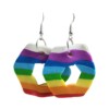 JuWen 3 Oorbellen Regenboog ruit Uniek handwerk in polymeerklei , een sieraad voor jou of als cadeau