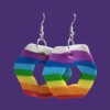 JuWen 3 Oorbellen Regenboog ruit Uniek handwerk in polymeerklei , een sieraad voor jou of als cadeau
