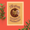 Kaart donut muis Think positive or about chocolate, chocolate works too