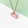 Ketting met groen en roze toffee snoepje