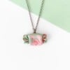 Ketting met groen en roze toffee snoepje