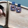 Klei oorbellen midnight blossem