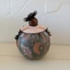 Lady in brown,dikke dame,handgemaakt,14 cm,mixed media