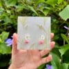 Micro Gehaakte Aardbei Oorbellen met Bloemetjes
