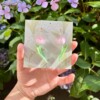 Micro Gehaakte Tulp Oorbellen – Met Blaadje