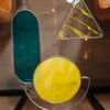 Modern Glas in lood object, zonnig. Uniek