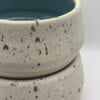 Ontbijtbowls / ramenbowls turquoise wit spikkel