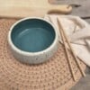 Ontbijtbowls / ramenbowls turquoise wit spikkel
