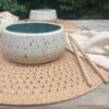 Ontbijtbowls / ramenbowls turquoise wit spikkel