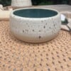 Ontbijtbowls / ramenbowls turquoise wit spikkel