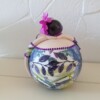 Purple lady,dikke dame,14 cm,handgemaakt,mixed media