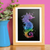 Regenboog zeepaard kado, potlood handgemaakt, zee leven, schattige dierenliefhebber, koraal kado 21x14,8 cm (8,2x5,8 inch)