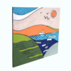 Relief landscape 4 -acrylkunst op een houten paneel, gesneden.