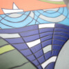 Relief landscape 4 -acrylkunst op een houten paneel, gesneden.