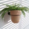 STERKSTAEL Flora S Eco Pot Dessert Sand - bloempothouder - kleur houder zwart - kleur pot zandkleurig - inclusief bloempot ø12cm - poedercoating - staal