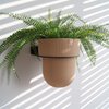STERKSTAEL Flora S Eco Pot Dessert Sand - bloempothouder - kleur houder zwart - kleur pot zandkleurig - inclusief bloempot ø12cm - poedercoating - staal