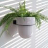 STERKSTAEL Flora S Eco Pot Marble Grey - bloempothouder - kleur houder zwart - kleur pot marmer grijs - inclusief bloempot ø12cm - poedercoating - staal - verticale muur