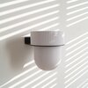 STERKSTAEL Flora S Eco Pot Marble Grey - bloempothouder - kleur houder zwart - kleur pot marmer grijs - inclusief bloempot ø12cm - poedercoating - staal - verticale muur