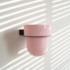 STERKSTAEL Flora S Eco Pot Pink Blossom - bloempothouder - kleur houder zwart - kleur pot zacht roze - inclusief bloempot ø12cm - poedercoating - staal