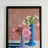 Schilderij "Random houseware + flowers" - origineel kunstwerk van olieverf