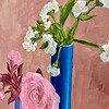 Schilderij "Random houseware + flowers" - origineel kunstwerk van olieverf